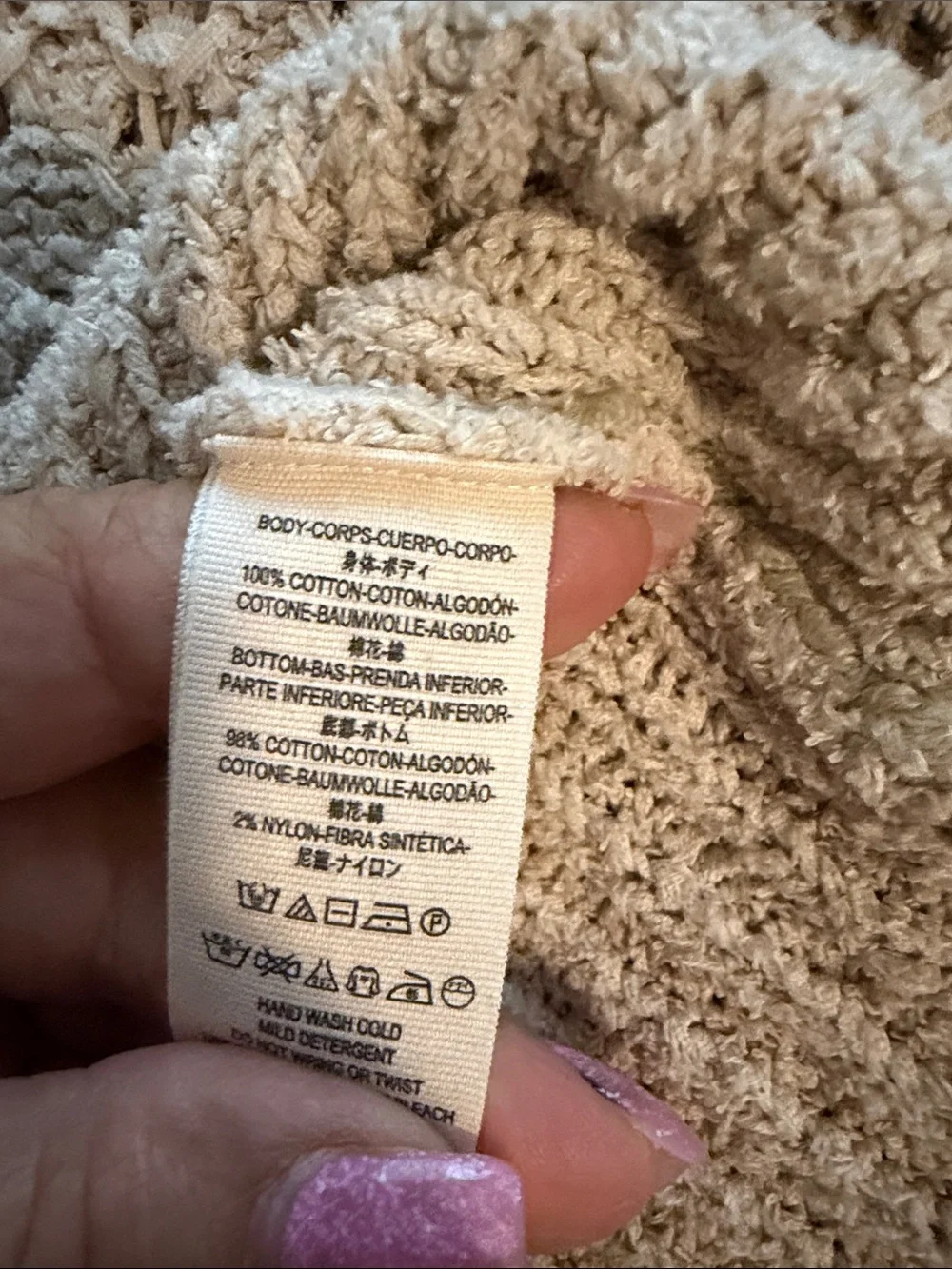 Free People Blush Open-Knit V-Neck Sweater